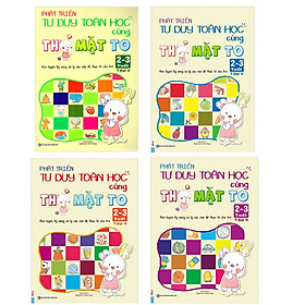 Hình ảnh sách Combo Sách Phát Triển Tư Duy Toán Học Cùng Thỏ Mặt To 2-3 Tuổi ( Bộ 4 Cuốn Lẻ) tặng kèm bút chì
