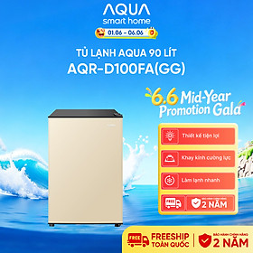 Tủ lạnh Aqua 90 lít AQR-D100FA(GG) - Màu be - Freeship toàn quốc - Có hỗ trợ đổi sang hồng - Hàng chính hãng
