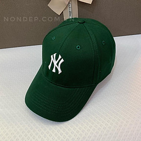 Nón kết, mũ lưỡi trai nam nữ NY MLB phối lưới vải Kaki đẹp