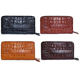 Ví nữ da cá sấu Huy Hoàng nhiều ngăn cầm tay màu đen, nâu đỏ, vàng, nâu đất HT3734-35-36-37