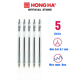 Combo 5 Bút Semi gel học sinh Hồng Hà ngòi 0.7mm - 2603