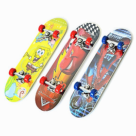 Ván Trượt Skateboard Trẻ Em Nhiều Họa Tiết Kích Thước 60cm (Từ 2-10 tuổi) - Giao Màu Ngẫu Nhiên