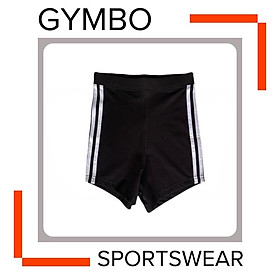 Quần short đùi thể thao cao cấp nữ, 2 sọc GB cạp, lưng cao ôm, nâng mông 100% cotton tập gym, yoga, nhảy dance, đi chơi