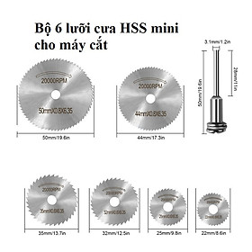 Bộ 6 lưỡi cưa mini thép HSS gắn máy khoan