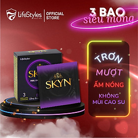 Bao cao su siêu mỏng, trơn mượt LifeStyles SKYN Elite - Non-latex không mùi cao su - 3 bao