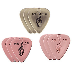 Set of 9 Pieces Zinc Alloy Guitar Picks Plectrums Pendant for Bass Acoustic Electric Guitar Parts Musicians Gift