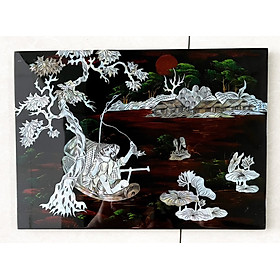 Mua Tranh sơn mài cẩn ốc xà cừ cao cấp  ốc chìm  hàng xuất khẩu size 25x35 cm treo tường  trang trí nhà cửa ...