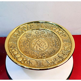 Mâm bồng, Mâm ngũ quả bằng đồng cao cấp đường kính 20cm dùng cho ban thờ nhỏ