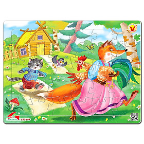 Xếp hình Tia Sáng  Cáo và gà (30 Mảnh Ghép) - Tặng kèm tranh tô màu cho bé