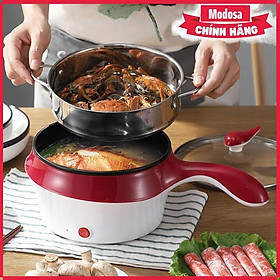 Mua Nồi Lẩu Mini Modosa Chống Dính Kèm Giá Hấp Size 18Cm  - Màu Đỏ - Hàng Chính Hãng