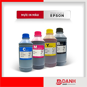 Bộ 4 Màu Cyan-Magenta-Yellow-Black_Mực nước cho dòng máy Epson 4 màu ( EP L Series )- Chai 1L-DYE ink