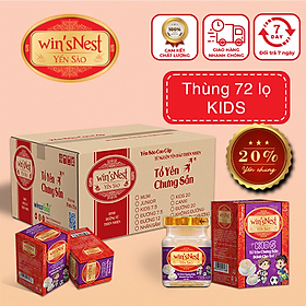 Hình ảnh Thùng 72 lọ Yến Sào Win'snest Kids Tổ Yến Chưng Sẵn Dành Cho Trẻ 20% (70 Ml/ Lọ)