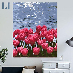 Mua Tranh tô màu theo số hoa - Tranh sơn dâu số hoá các loài hoa có khung LIM Art