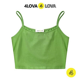 Áo croptop hai dây dáng ôm 4LOVA vải cotton mịn co giãn thoáng mát (không đệm)