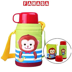 Mua Bình Giữ Nhiệt Cartoon Kids Vacuum Bottle 550 ml - LocknLock LHC1435MKY - Monkey - Màu Xanh Lá