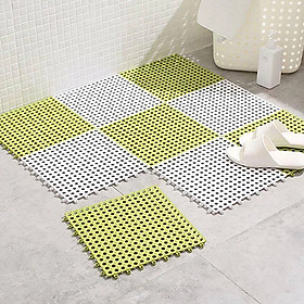 Mua Combo 6 Tấm Thảm Nhựa Chống Trơn Trượt Nhà Tắm Lỗ Ghép Kháng Khuẩn GROFA (Giao Màu Ngẫu Nhiên )
