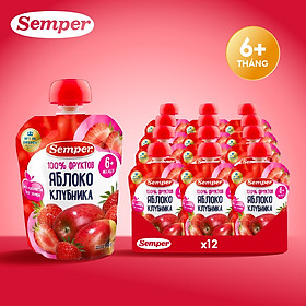 Combo 12 gói mix Trái cây nghiền các vị Semper 90g dành cho bé từ 6 tháng