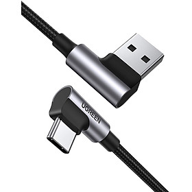 Mua Ugreen UG20857US176TK 2M 2 đầu bẻ góc 90 độ cáp usb type C ra A mạ Nickel đầu bọc nhôm chống nhiễu - HÀNG CHÍNH HÃNG