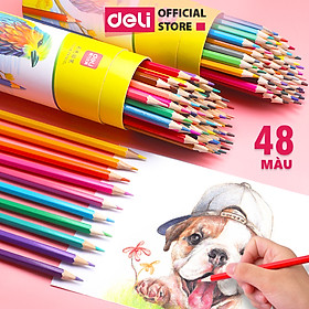 Hình ảnh Bút chì màu dạng cốc Deli - bút chì gỗ khô tự nhiên an toàn - 12/24/36/48 màu - 7070