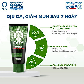 Sữa rửa mặt cho nam Oxy sạch sâu giảm mụn kiểm soát nhờn dạng kem Oxy Total Anti Acne 100g