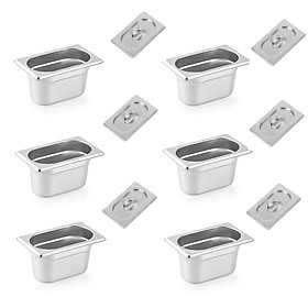 Mua Combo 06 cái Khay đựng Topping inox 176x108mm có nắp