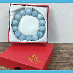 Vòng tay cẩm thạch xanh dương 14 ly, vòng tay chuỗi hạt đá thạch anh