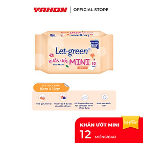 Khăn Ướt Mini LET_GREEN 12 Miếng | Nhỏ Gọn, Tiện Lợi
