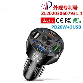 Sạc xe sạc nhanh Phụ kiện xe nội thất 4 cổng sạc xe sạc sạc phụ kiện xe hơi phổ biến PD20W