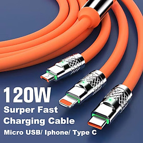 Mua Cáp Sạc Nhanh Cá Mập 120W 3 Đầu Chống Đứt Gãy