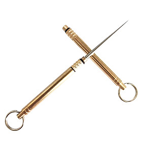 Brass Titanium Alloy Toothpick Set Teethpick Holder with Key Ring Design Portable Mini Size for Indoor Outdoor Use
