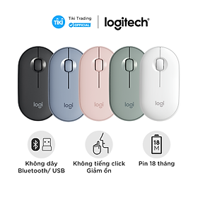 Mua Chuột không dây Logitech Pebble M350 - Kết nối Bluetooth/ USB 2.4GHz  thiết kế mỏng  giảm ồn  phù hợp Mac / PC / Laptop - Màu xanh rêu- Hàng chính hãng