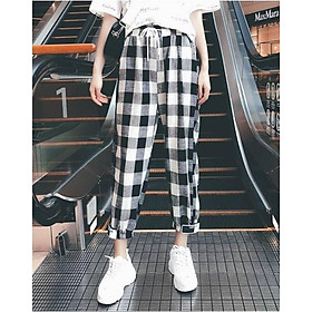 Quần Jogger Harem nữ sọc caro thời trang năng động