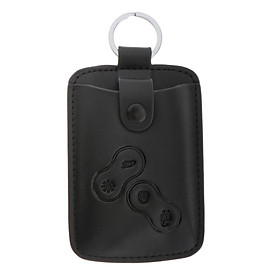 Car Leather Key Bag 4 Buttons Men Retro Car Key Case W/ Key For Koleos