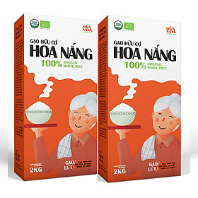 Combo 2 hộp Gạo Hữu Cơ Hoa Nắng - Gạo Lứt 2kg