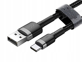 Hình ảnh Cáp sạc USB Type C, Cáp sạc dùng cho điện thoại Xiaomi, samsung, HTC... Type C  3A màu đen, Dây dù dài 1M