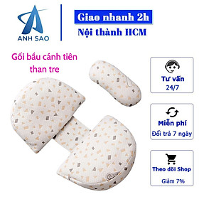 Gối bầu cánh tiên sợi tre A ( tặng kèm gối phụ)