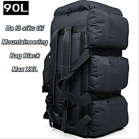 Ba lô du lịch đi phượt siêu tải 90L Mountaineering Bag Black Max XXL