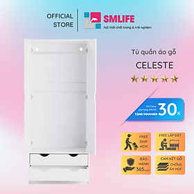 Tủ quần áo gỗ hiện đại SMLIFE Celeste | Gỗ MDF dày 17mm chống ẩm | D80xR50xC180cm