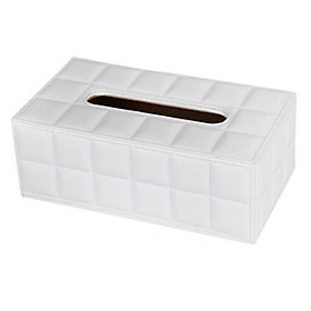 White Room Car PU Leather Tissue Box Paper Holder Cover Napkin Rectangle