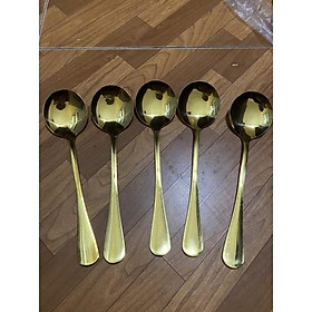 Thìa inox mạ vàng cao cấp màu vàng size 18cm