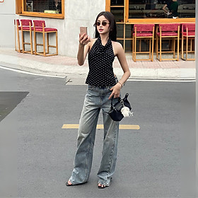 Quần Jean Ống Rộng Classic Carolina Blue Aaa Jeans