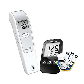 Nhiệt Kế Hồng Ngoại Đo Trán Microlife Fr1mf1 + Tặng bộ máy đo đường huyêt Gluneo Lite ( Korea )