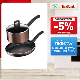 Mua Bộ 2 nồi chảo chống dính đáy từ Tefal Day by Day dùng cho mọi loại bếp (nồi 18cm  chảo24cm) - Hàng chính hãng