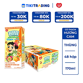 Thùng 48 hộp Sữa trái cây KUN hương cam có thạch 170ml