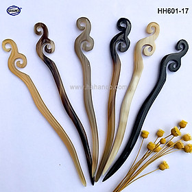 Trâm cài tóc bằng sừng bò Châu Phi (HH601) đục khắc hình dễ thương - Đủ kiểu dáng 