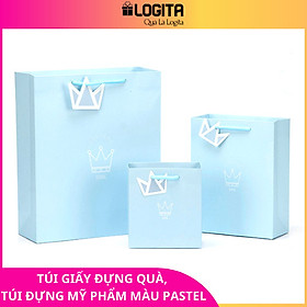 Túi Giấy Đựng Quà Sinh Nhật, Túi Giấy Đựng Mỹ Phẩm Cao Cấp Màu Pastel Nhẹ Nhàng, Tinh Tế - Size Vừa 22,5x17,5x8cm