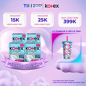 Combo 4 gói Băng Vệ Sinh Kotex Bảo Vệ Toàn Diện Ngày Nhiều và Đêm 28cm SMC - Gói 6 miếng