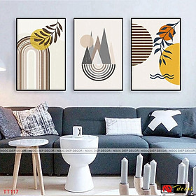 Mua Tranh Canvas phòng ngủ BOHO hiện đại treo tường 3 bức trang trí phòng khách Decor nghệ thuật hiện đại đẹp cao cấp HĐ39