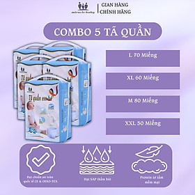 COMBO 5 Tã quần, Bỉm quần Miracle Baby cho bé sơ sinh chất liệu Protein tơ