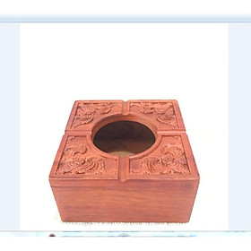Mua Gạt tàn vuông gỗ hương chạm khắc hoa văn tinh xảo cao cấp